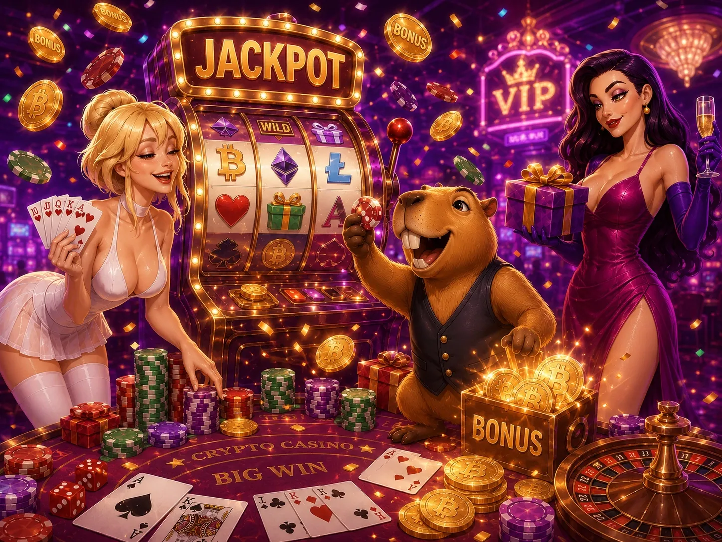 Jackpot chest celebration